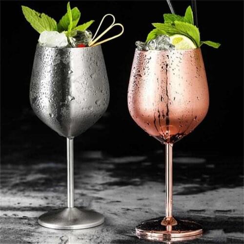 Wine Glasses 304 Stainless Steel Red Wine Goblets Champagne Cocktail Drinking Cup Shatterproof Juice Cup Party Supplies Barware
