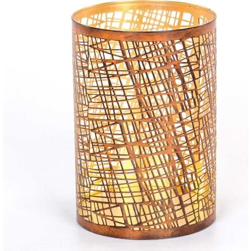 Evistro Decorative Metal Candle Holder Lantern 15CM x 22CM Rust Color