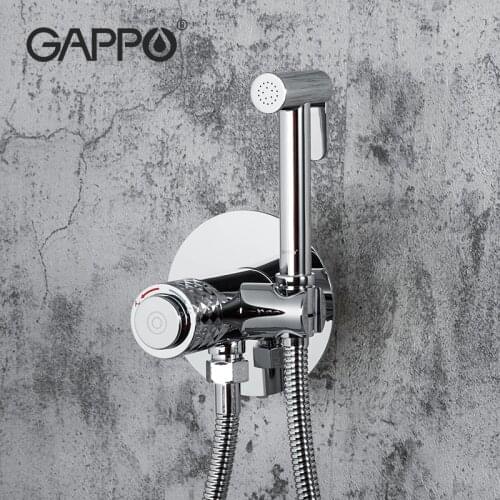 GAPPO Chrome Bidet Shower Solid Brass Bidet Faucet Muslim Ducha Hygienic Shower Hot Cold Water Mixer Tap Toilet Faucet G7288