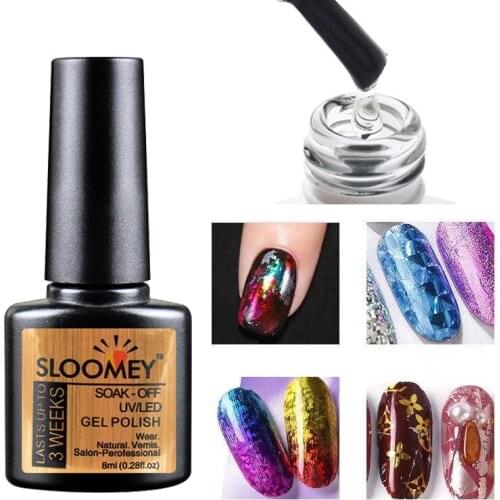 SLOOMEY Nail Transfer Foil Gel Nail Foil Adhesive Glue Starry Sky Sticker Transfer Glue UV Gel Polish Manicure Accessories