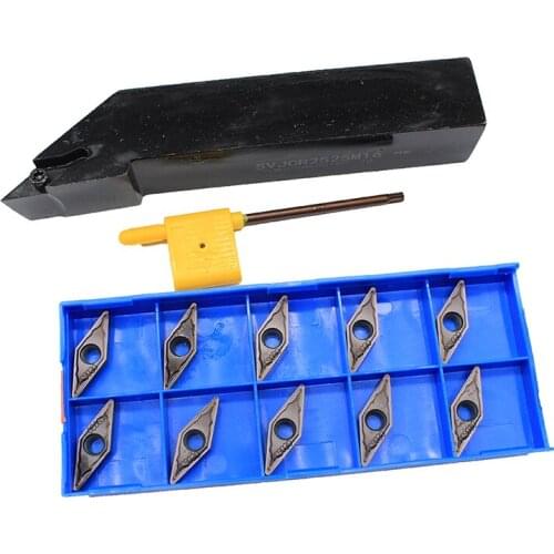 SVJCR2525M16 1PCS+ 10PCS VCMT160408 HMP PC9030 carbide insert for CNC Lathe Turnning cutter holder turning tools holder