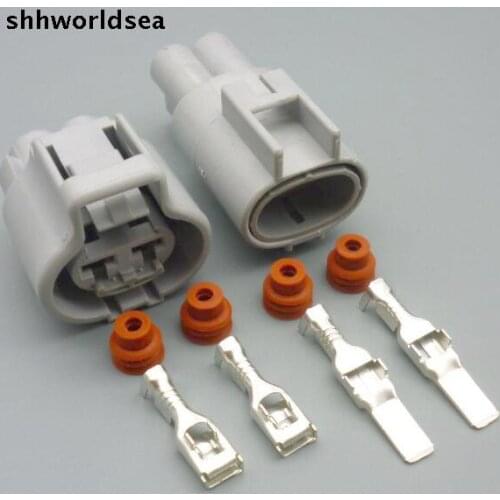 Shhworldsea 5/30/100sets kit 2pin 4.8mm auto waterproof connector male female 176146-6 176143-6 for focus for mazda