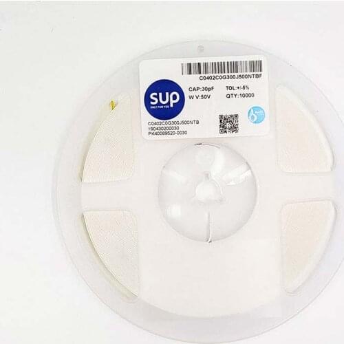 100PCS C0402C0G300J500NTBF Chip capacitor 0402 NPO 30pF 50V ±5% Thickness 0.5mm