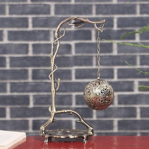 Creative Antique Hollow Dragon Hanging Backflow Incense Burner Metal Coil Incense Holder Aromatherapy Censer Gift Home Decor