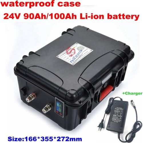24V 100AH 90Ah Solar energy lithium battery pack 29.4V lipo battery li-ion pack for bicycle Car Yacht 1800w e bike + 10A charger