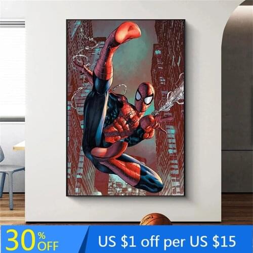 Marvel Classic Spider-Man Canvas Painting Comics Poster Print Wall Art Pictures Living Room Wall Paintings Cuadros Decor anime