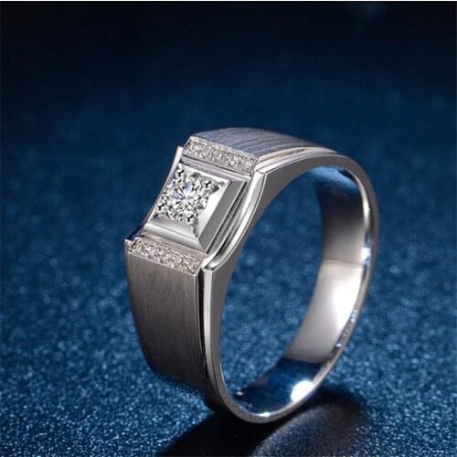 Fashion Silver Color Square Zircon Open Ring for Women Men Trend Wedding Party Jewelry Adjustable Hand Accessories