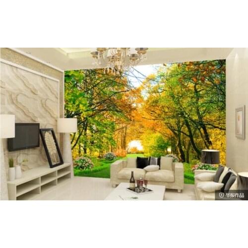 WDBH custom mural 3d photo wallpaper Park woods trail landscape tv background home decor living room wallpaper for walls 3 d