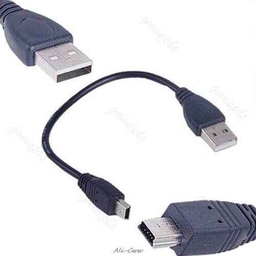 New USB Short 2.0 A Male to Mini 5 Pin B Data Charging Cable Cord Adapter