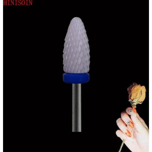 PINK-10PCS- Ceramic Nail Drill Bit - Flame Bit - (2042.060)