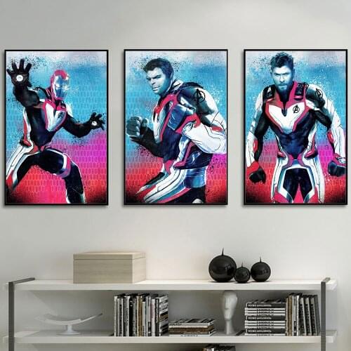 Avengers Poster Superheroes Character Hulk Iron Man Wall Art Prints Marvel Comics Canvas Picture KidS Bedroom Living Room Decor