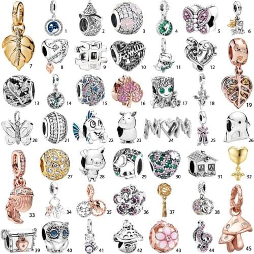 New European S925 Silver charms Pendant Bead Fit Original Charm Silver Bracelet Trinket Jewelry For Women Girl Gift