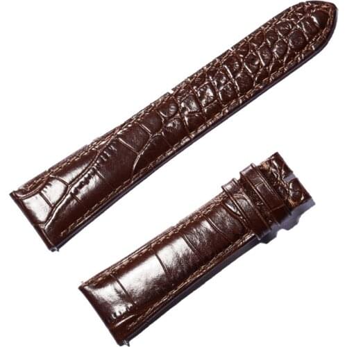 Reef Tiger/RT Top Quality Brown Black Genuine Leather Watch Strap 22 mm Watch Band Alligator Strap for Men