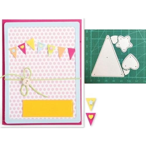 Metal Cutting Dies Party Banner Star Heart Frame Stencils Dies DIY Scrapbooking dies Decorative Embossing dies Paper Card Making