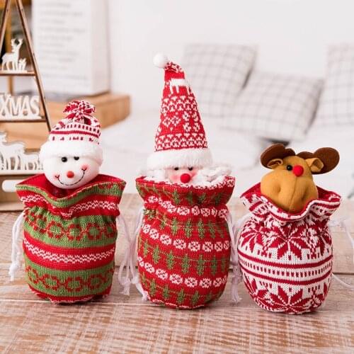 Christmas gift apple bag packaging box old man snowman elk candy bag child peace fruit gift bag decoration