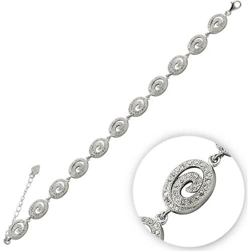 Silverlina Silver Zircon Stone Bracelet