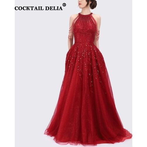 Grey Champagne Womens Wedding Evening Dresses Elegant Ceremony Long O-Neck Sleeveless Luxury Party Dress Sparkly Beading 2021