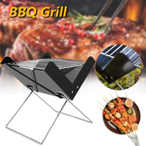 Barbecue Grill Foldable Outdoor Grills Smokers Rust-proof Heat-Resistent Grill for Home Kitchen Outdoor BBQ Camping BBQ Tools