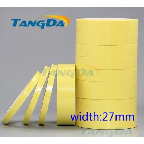 Tangda 27mm*70M ,70meter Yellow PET High Temperature Withstand Insulate Anti-Flame Adhesive Mylar Tape for Transformer Coil Wrap
