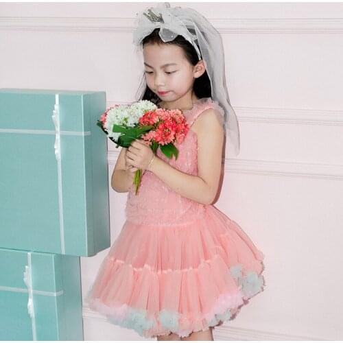 Tutu Tulle Dress For Girls 2021 Event Baby First Birthday Party Baptism Dress Childrens Clothing Kids Vestidos for 1-6Y Girls