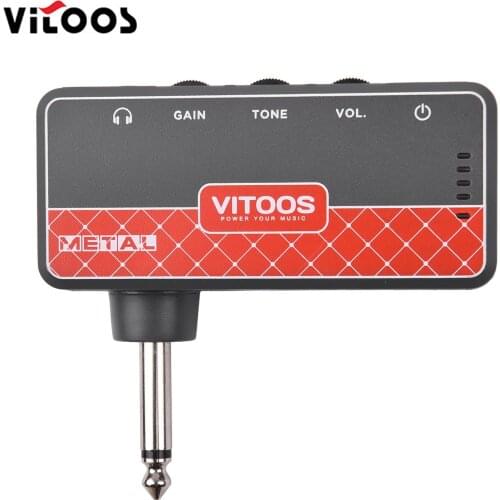 VITOOS ROCK & METAL Guitar Headphone Guitar Amplifier Amp 1/4 Inch Plug 3.5mm Headphone Jack & Aux In Guitar Accessaries