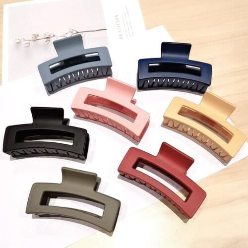 New Fashion Simple Acrylic Large square geometry Barrettes Hair Claws For Women Girl Clamp Hair Accessorie Headwear