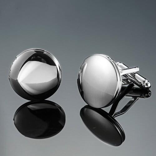 DY The new high quality brass Silvery small round mirror Cufflinks Mens French shirt Cufflinks free shipping