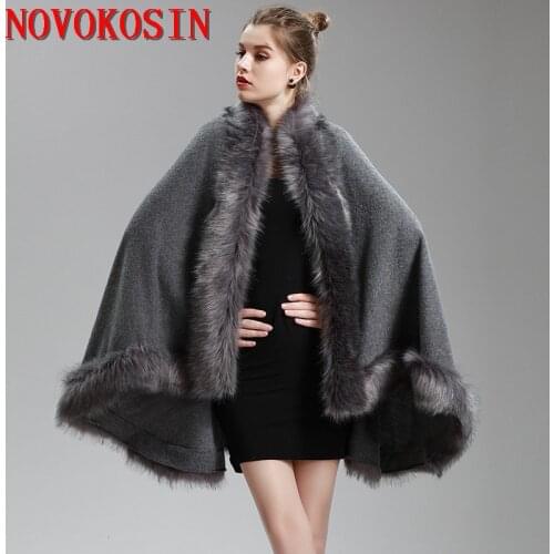 2020 Winter Streetwear Women Textured Cloak Granular Velvet Capes Faux Rabbit Fur Neck Poncho Warm Big Pendulum Plus Size Coat