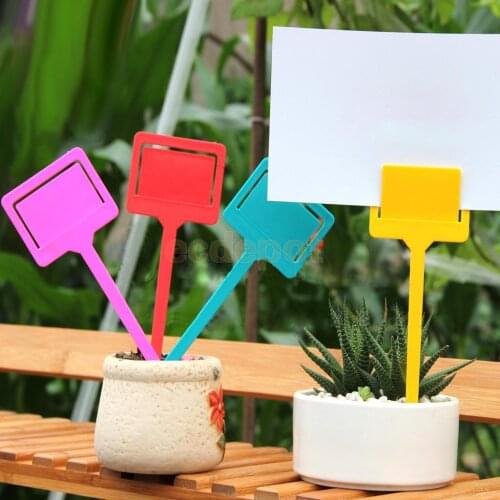 20x Plastic Tags Markers Garden Seed Packet Plant Flower Labels Holder 5 Colors