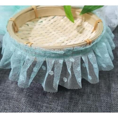 1Yards 3D Flower Lace Fabric Applique Wide 5cm Guipure Dot Lace Trim Mesh Fabric Mesh Lace Ribbon Sewing Laces For Dress LE49