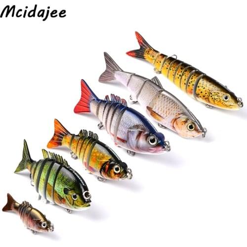 6pcs/lot Multi Jointed 4-6 Sections Fishing Lure Bait Mixed Weight/Size Swimbait 6-12# Hook Tackle Crankbait
