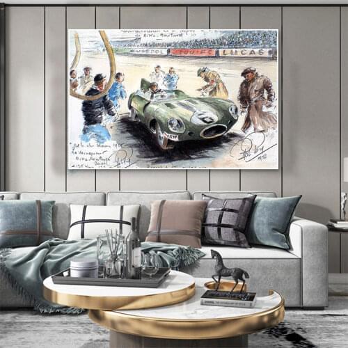 Abstract Le Mans 24 Hours Endurance Race Posters And Prints Classic F1 Racing Canvas Painting Wall Art Pictures Home Decoration