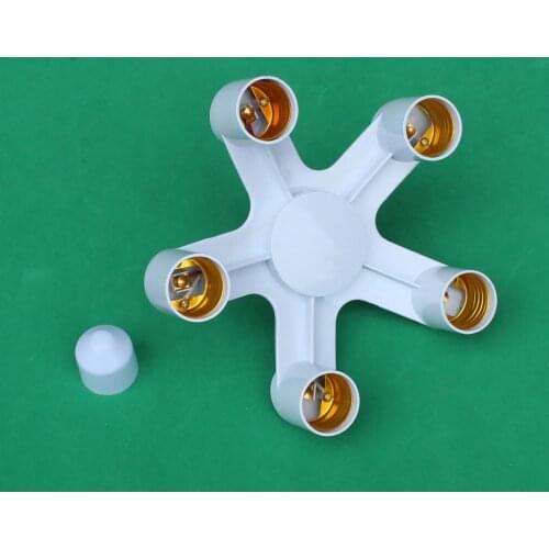 5 in 1 Lamp Holder Converters E27 to E27 Base Socket Splitter LED Light Lamp White Color LED Bulbs Adapter Holder Photo Studio