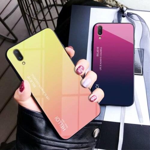 For VIVO V11 Pro V11i Case Luxury Hard Tempered Glass Gradient Protective Back Cover case For vivo v11i v11pro full cover shell