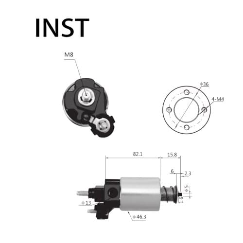 ELECTROMAGNETIC SWTICH SOLENOID FOR 12V 1.4KW 80023936 BC428000-9391 BC428000-9500 BC428080-9500 2140