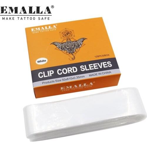 Newest 125Pcs White Tattoo Clip Cord Sleeves Bags Supply Disposable Covers Bags for Tattoo Clip Cord Machine Tattoo Accessories