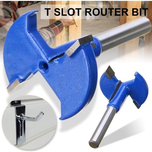 1/4'' Shank T-Track Router Bit T Slot Milling Cutter Straight Edge Blade Router Bits Woodworking Tool
