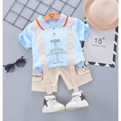 100% Cotton Summer Kids Sets Aircraft Print Clothing for Boys T-Shirt+Shorts 2 Pcs Childrens Clothing Casual Baby Boys Clothes