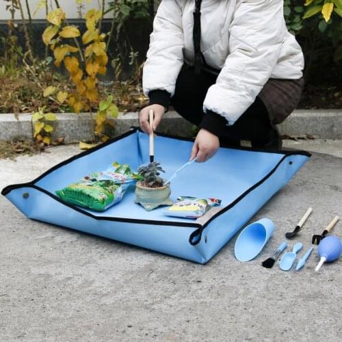 Leakproof Planting Mat Tear Resistance Oxford Cloth Bonsai Mat Foldable Fine Texture Moistureproof Planting Pad Sheet for Garden