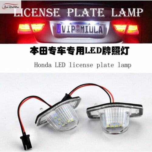 JanDeNing 2pcs Error Free 18 LED License Plate Lights For Honda Jazz/Odyssey/CRV/FRV/Insight