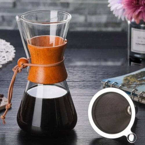 400/800ML High-Temperature Resistant Glass Coffee Maker Coffee Pot with Stainless Steel Filter Anti-Scald Espresso Coffe Machine