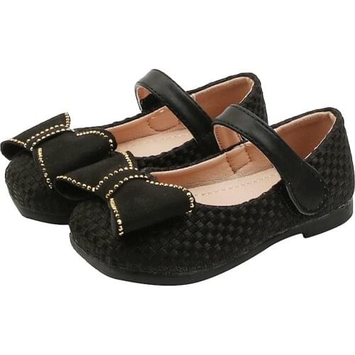 Girls' Leather Shoes 2021 Spring and Autumn New Korean Childrens Fashion Bow Casual Shoes Breathable Small Shoes Flats Cute Hot