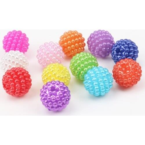 Mixed Colors Pearl Waxberry Ball Shape Round Acrylic Spacer Beads Fit Decoration Jewelry Handmade DIY Accessoies 10mm 50pcs