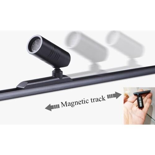 Super Mini Showcase Cabinet Spotlight Track Magnetic Light 12V Universal Adjustment Exhibition Shopwindow Display Jewelry Watch