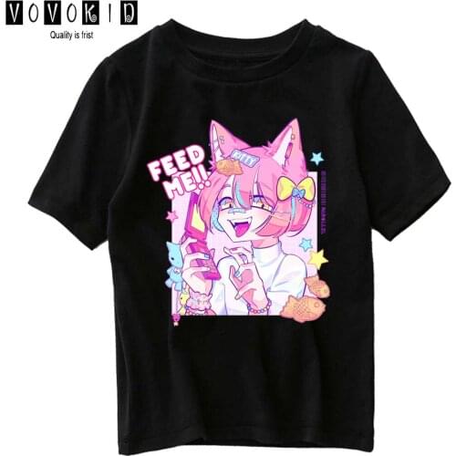 Little Girl Boy Cute Cartoon Sweet Girls Japanese Streetwear T-shirt Chlidren Summer Top Baby T Shirt Cartoon Shirt