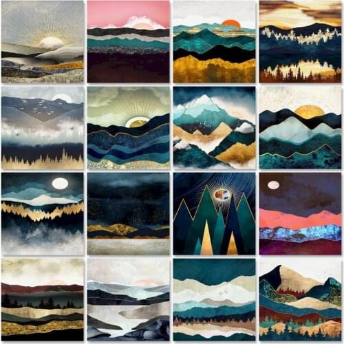 SDOYUNO Paint By Numbers Kits On Canvas Landscape DIY Frame 60x75cm Oil Painting By Numbers Abstract Scenery Wall Art Home Decor