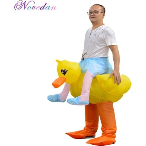 Cartoon Anime Inflatable Costume For Adult Cosplay Yellow Duck Jumpsuit Birthday Gift For Paty Cosplay Inflatable Costume