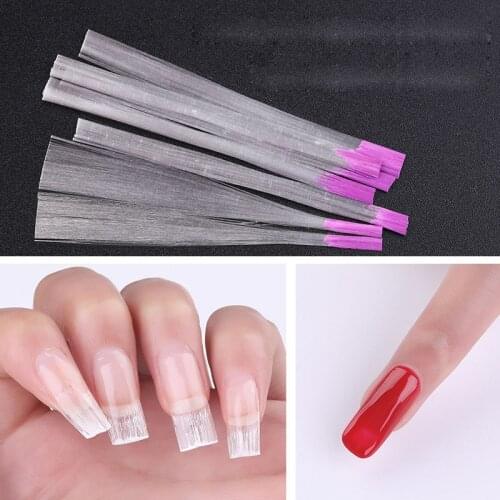 Fiber Glass Nail Extension for UV Gel Building French Manicure Acrylic Fiberglass Nail Forms Salon Tool Tips Accessory