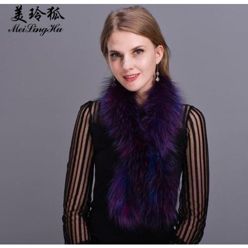 2017 New Women Real Fox Fur Scarves Collar Multicolor Shawl Collar Fur Female Fashion Autumn and Winter Warm Shawl Scarves
