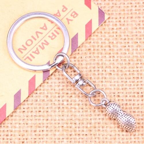 New Fashion Keychain 20x7x5mm 3D peanut earthnut Pendants DIY Men Jewelry Car Key Chain Ring Holder Souvenir For Gift